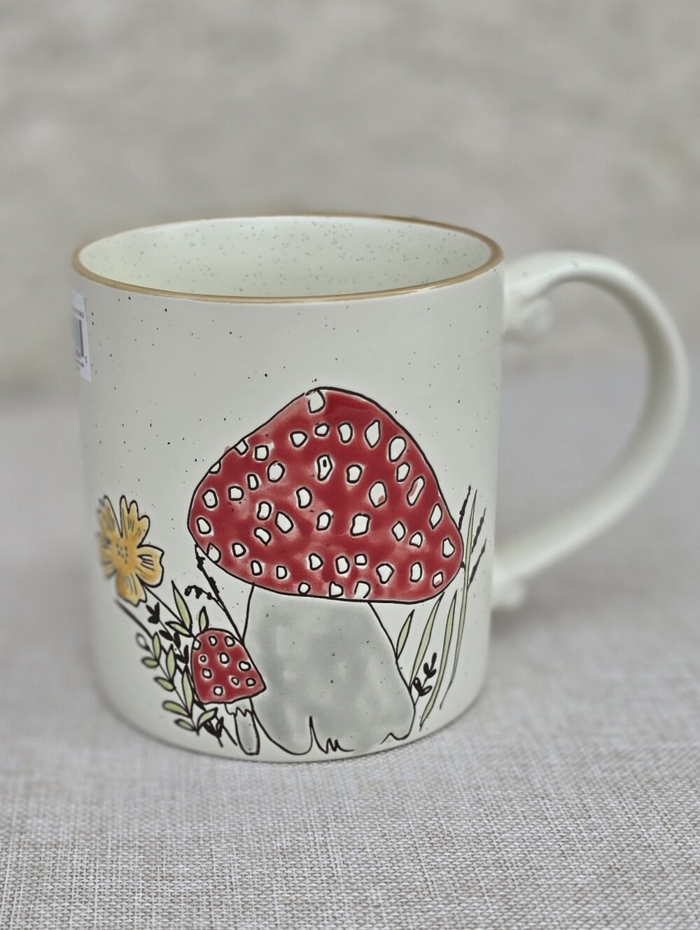 Hand-Painted Red Mushroom Ceramic Coffee Mug - Home Dining